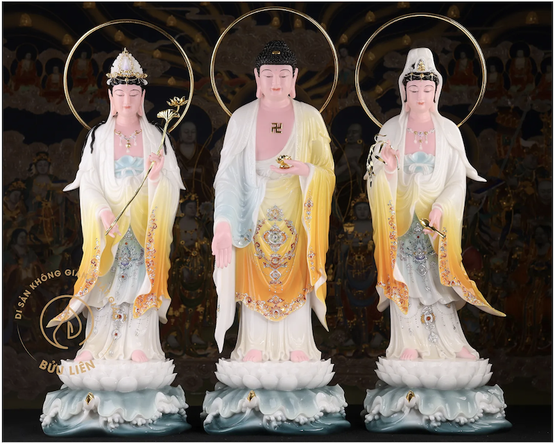 Tượng Tây Phương Tam Thánh Hoàng Lam