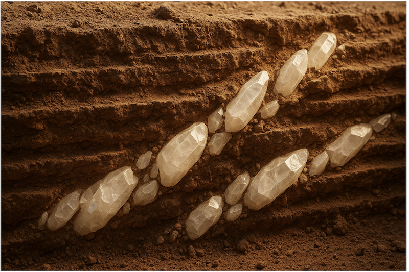 Đá tự nhiên tích tụ năng lượng qua hàng triệu năm dưới lòng đất.