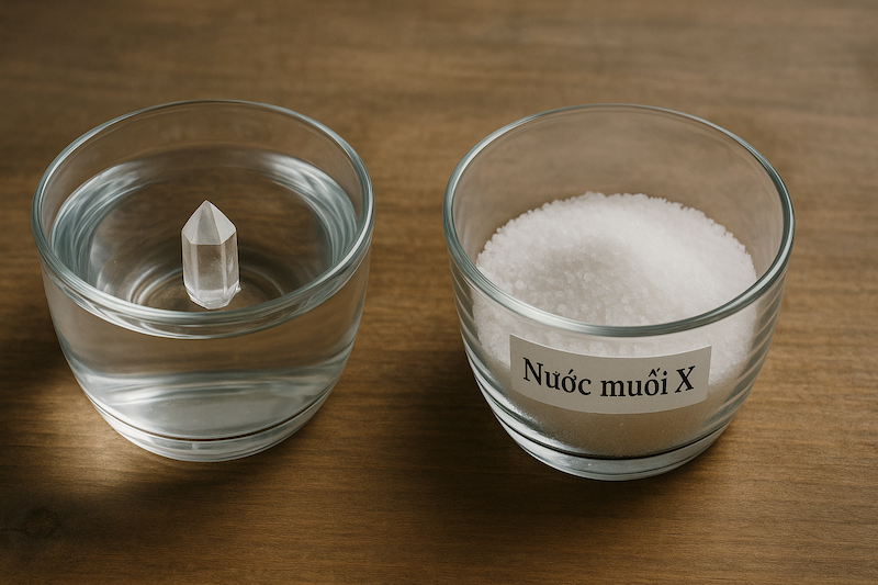 Không nên dùng nước muối đậm đặc vì có thể làm mờ bề mặt đá.