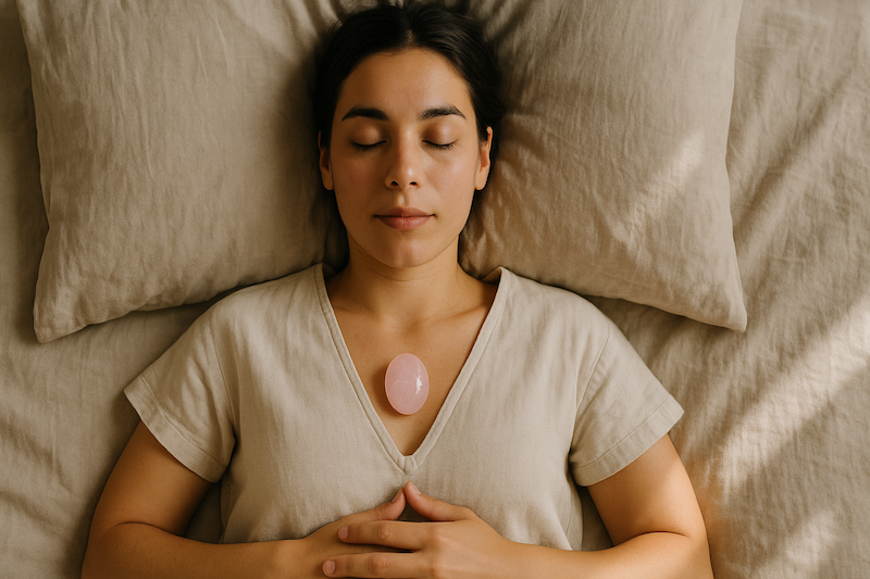 Đặt đá lên ngực hoặc trán giúp hơi thở mềm và dễ thư giãn.