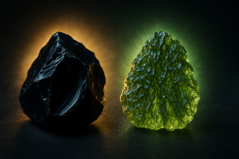 Moldavite và Obsidian có năng lượng mạnh, người mới nên dùng thận trọng.